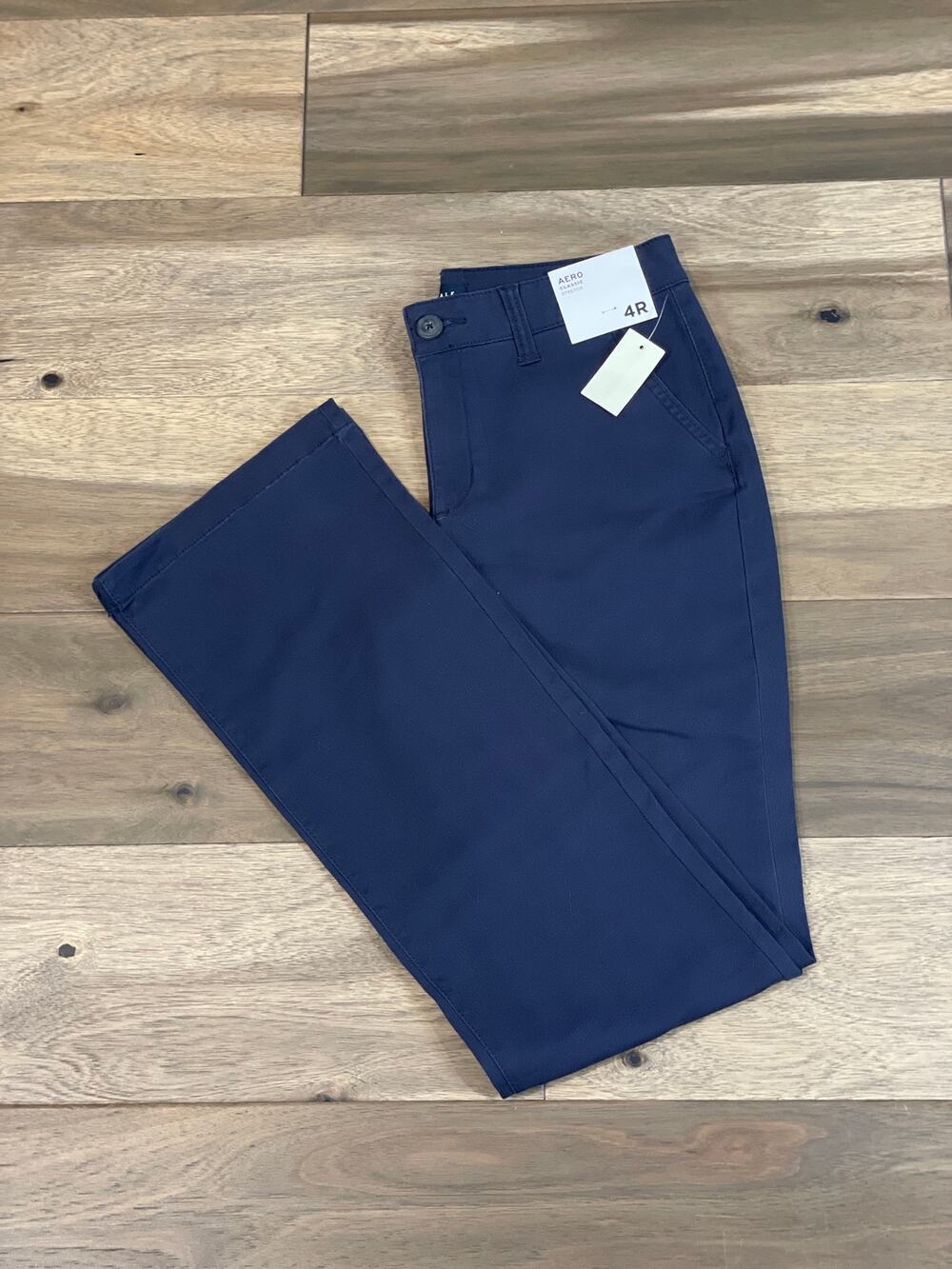Aeropostale Aero Classic Pants 4 Navy Blue Cotton Stretch NWT